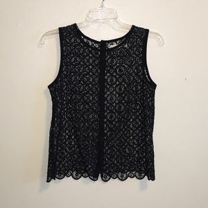 Lace Embroidered Sleeveless Top Size Small